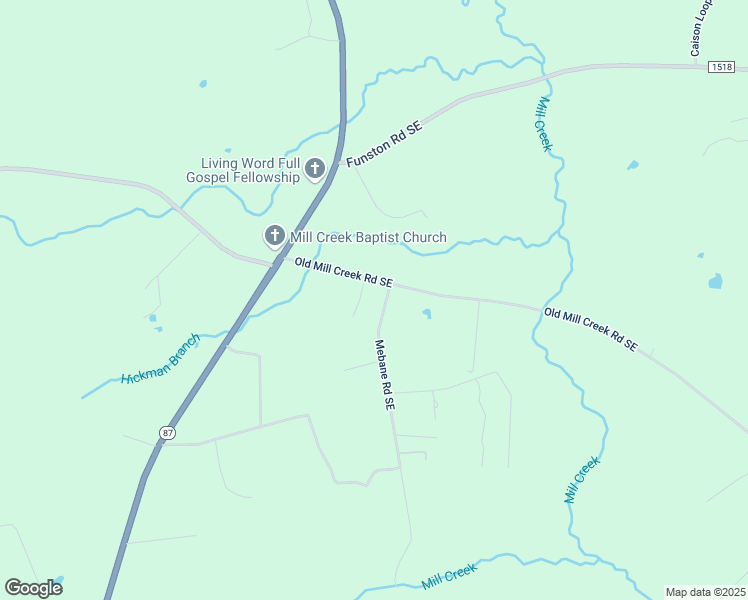 map of restaurants, bars, coffee shops, grocery stores, and more near 1129 Mebane Road Southeast in Winnabow