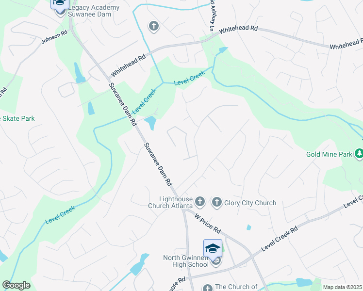 map of restaurants, bars, coffee shops, grocery stores, and more near 30 Belmore Manor Drive in Suwanee