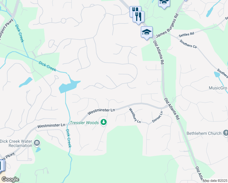 map of restaurants, bars, coffee shops, grocery stores, and more near 10125 Brixton Place in Suwanee