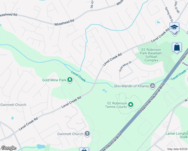 map of restaurants, bars, coffee shops, grocery stores, and more near 4946 Cooper Farm Drive in Buford