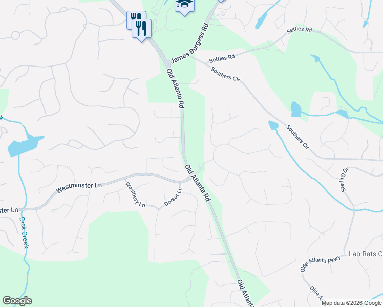 map of restaurants, bars, coffee shops, grocery stores, and more near 4326 Glencree Drive in Suwanee