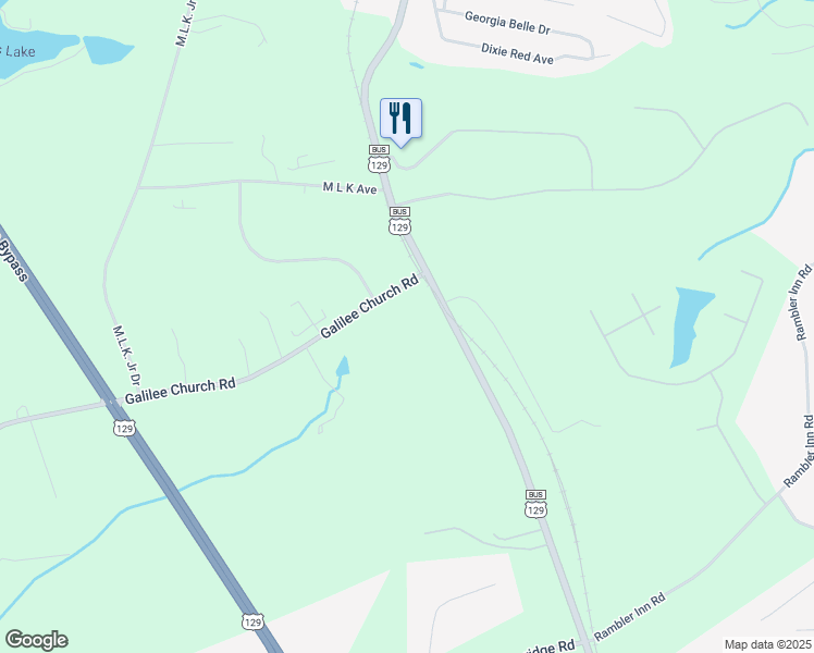 map of restaurants, bars, coffee shops, grocery stores, and more near 131 Galilee Church Road in Jefferson