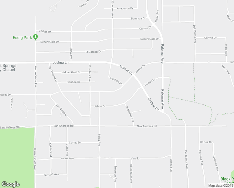 map of restaurants, bars, coffee shops, grocery stores, and more near 58209 Juarez Drive in Yucca Valley