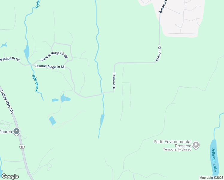 map of restaurants, bars, coffee shops, grocery stores, and more near Belmont Drive in Cartersville
