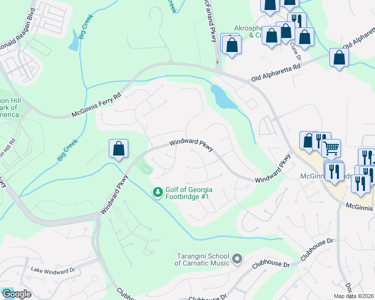 map of restaurants, bars, coffee shops, grocery stores, and more near 2000 Beacon Hill Way in Alpharetta
