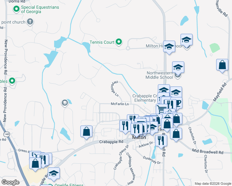 map of restaurants, bars, coffee shops, grocery stores, and more near 3119 Heybridge Lane in Milton