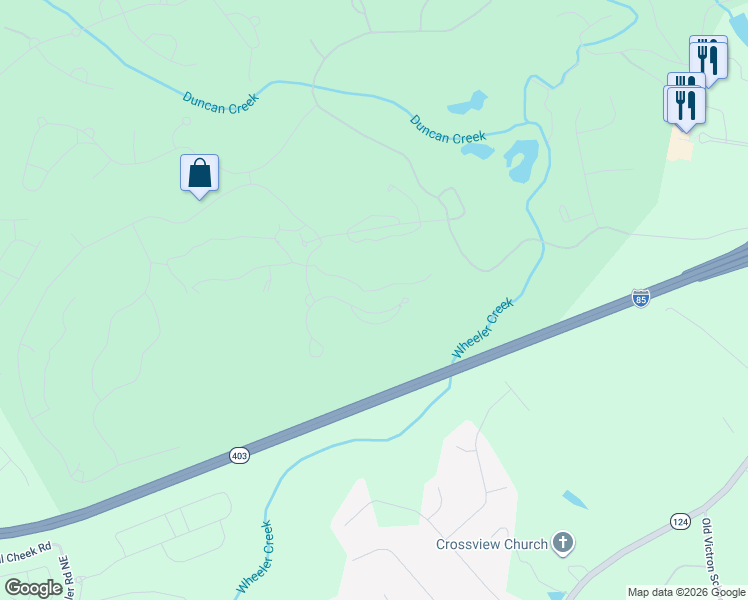 map of restaurants, bars, coffee shops, grocery stores, and more near 5758 Legends Club Circle in Braselton