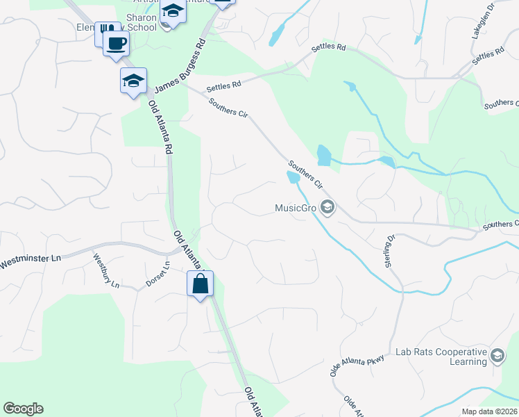 map of restaurants, bars, coffee shops, grocery stores, and more near 4650 Saint Kevin Court in Suwanee