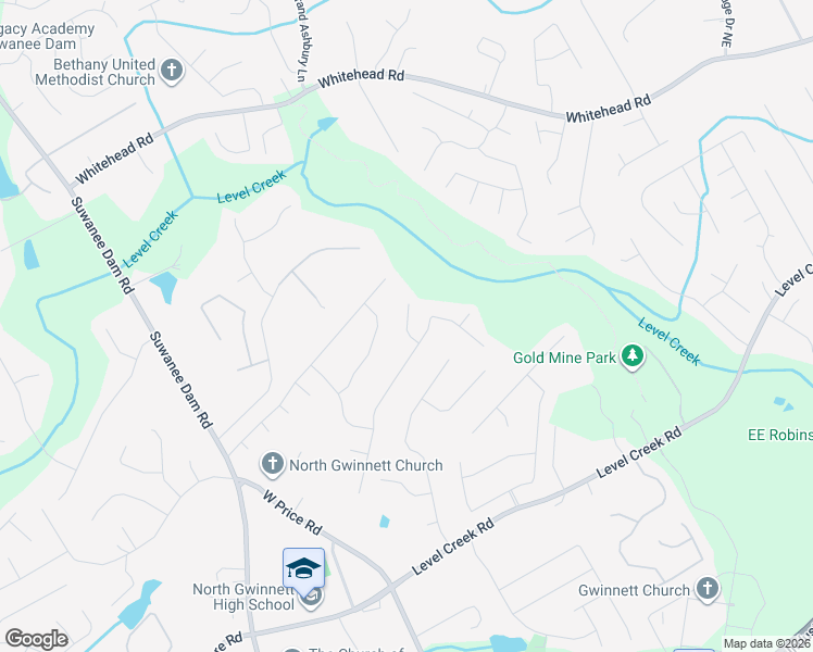 map of restaurants, bars, coffee shops, grocery stores, and more near Cypress Point Drive Northeast in Suwanee