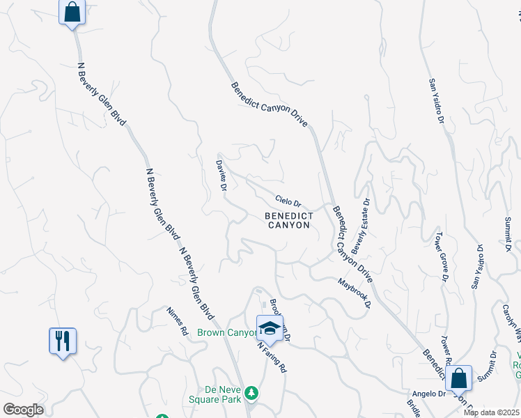 map of restaurants, bars, coffee shops, grocery stores, and more near 10123 Angelo View Drive in Beverly Hills