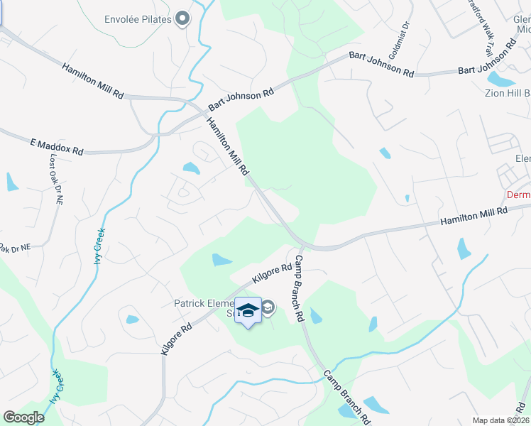 map of restaurants, bars, coffee shops, grocery stores, and more near 2845 Hamil Chase Drive in Buford