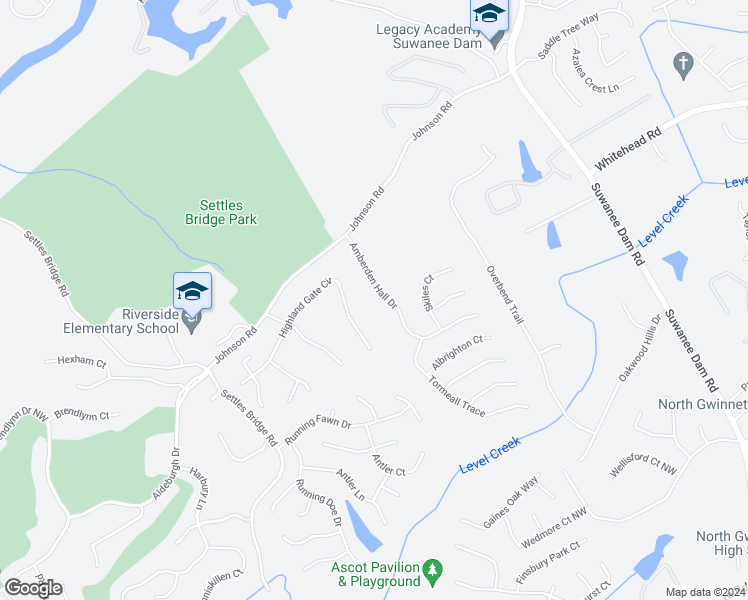 map of restaurants, bars, coffee shops, grocery stores, and more near 5316 Amberden Hall Drive in Suwanee