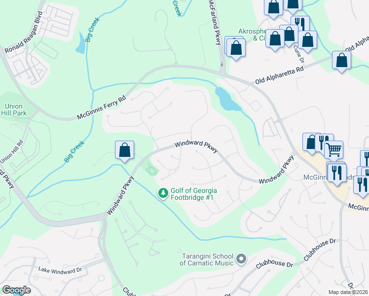 map of restaurants, bars, coffee shops, grocery stores, and more near 2000 Beacon Hill Way in Alpharetta