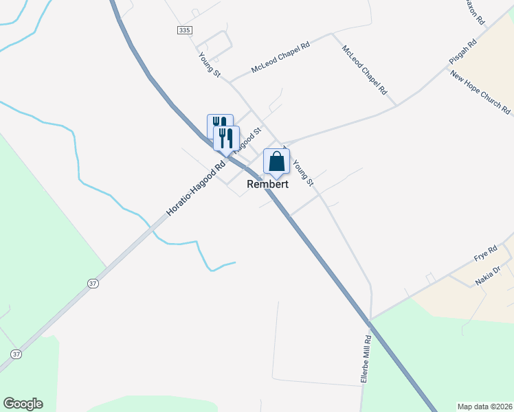 map of restaurants, bars, coffee shops, grocery stores, and more near in Rembert