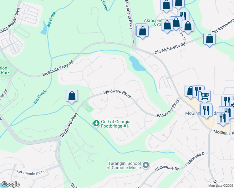 map of restaurants, bars, coffee shops, grocery stores, and more near 2000 Beacon Hill Way in Alpharetta