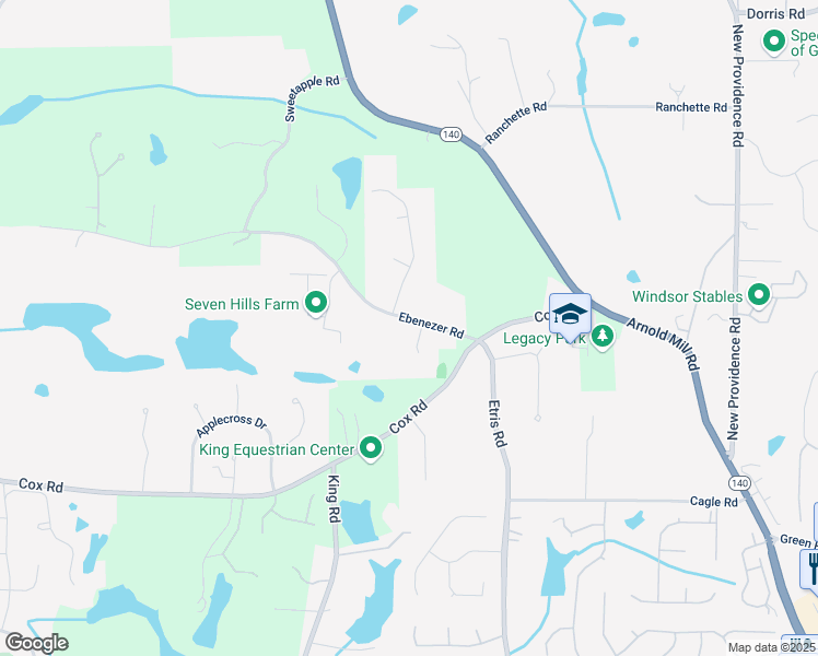 map of restaurants, bars, coffee shops, grocery stores, and more near 115 Nova Lane in Roswell