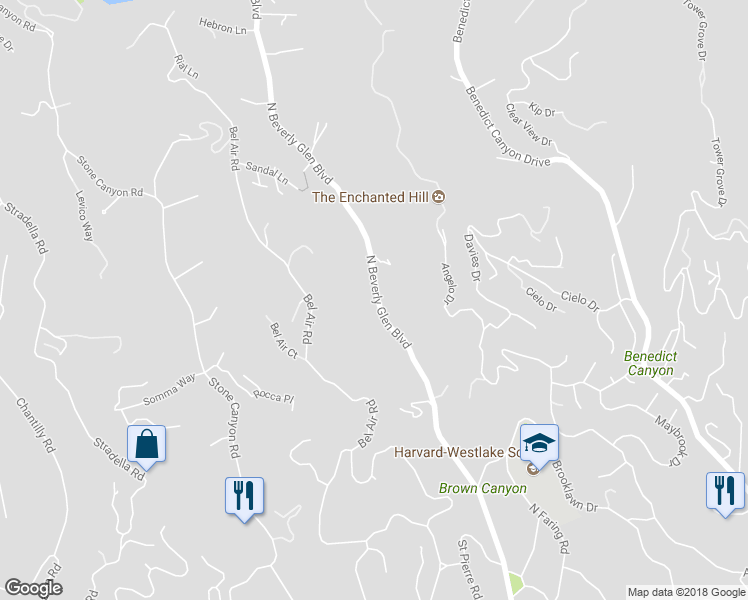 map of restaurants, bars, coffee shops, grocery stores, and more near 1113 North Beverly Glen Boulevard in Los Angeles