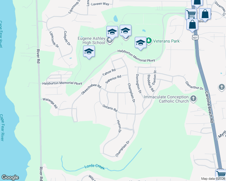 map of restaurants, bars, coffee shops, grocery stores, and more near 426 Superior Road in Wilmington