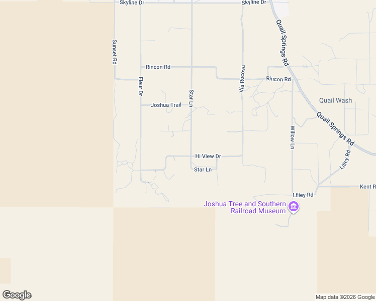 map of restaurants, bars, coffee shops, grocery stores, and more near 8675 Star Lane in Joshua Tree