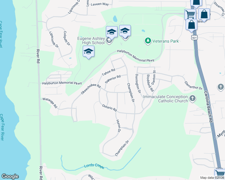 map of restaurants, bars, coffee shops, grocery stores, and more near 426 Superior Road in Wilmington