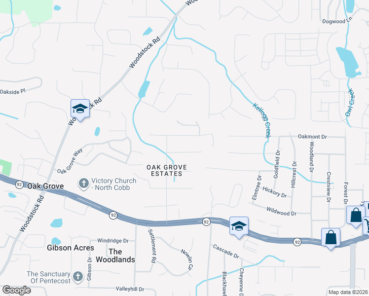 map of restaurants, bars, coffee shops, grocery stores, and more near 1790 Pine Forrest Drive in Acworth