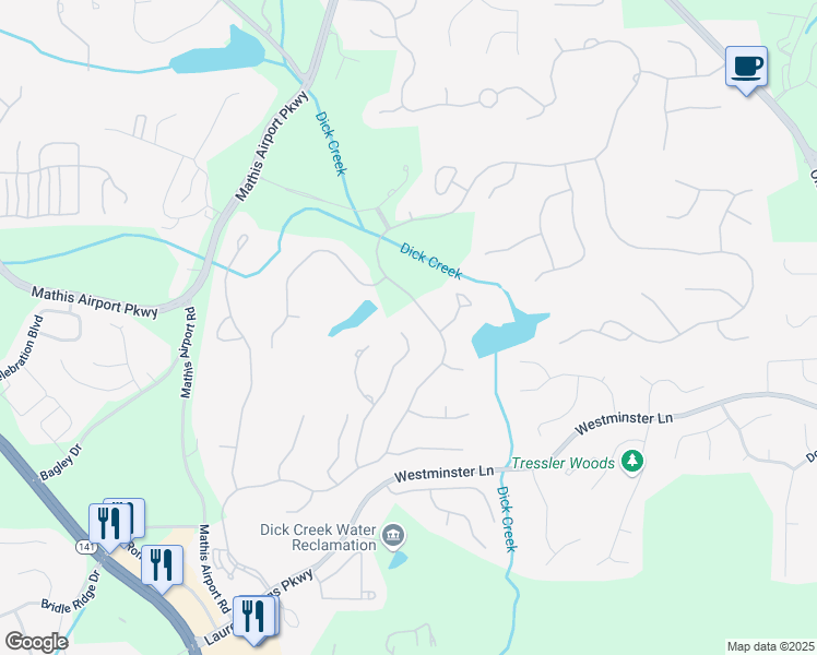 map of restaurants, bars, coffee shops, grocery stores, and more near 6020 Ettington Drive in Suwanee