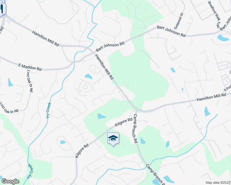 map of restaurants, bars, coffee shops, grocery stores, and more near 2845 Hamil Chase Drive in Buford