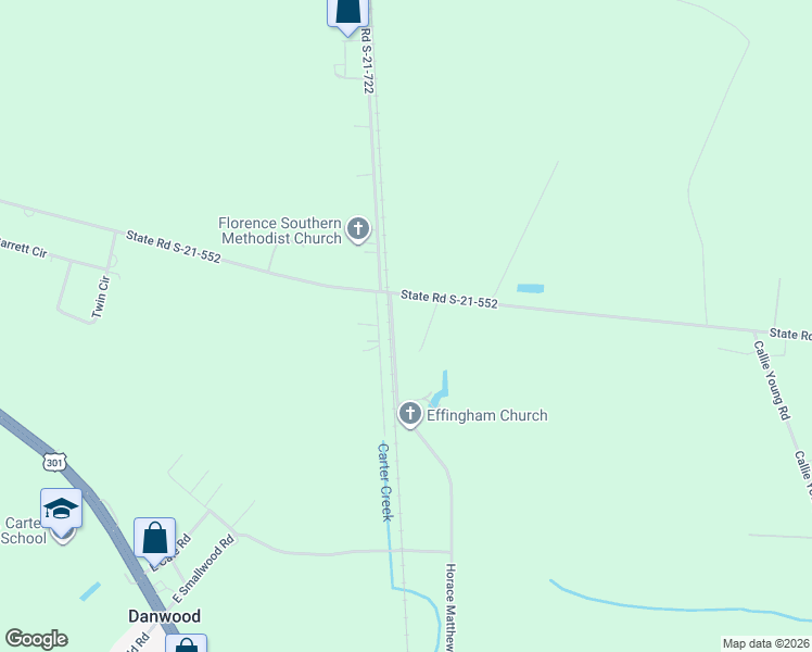 map of restaurants, bars, coffee shops, grocery stores, and more near 706 State Road S-21-552 in Effingham