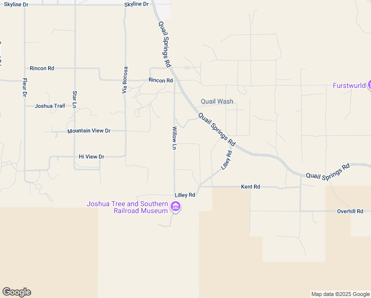 map of restaurants, bars, coffee shops, grocery stores, and more near 8669 Willow Lane in Joshua Tree