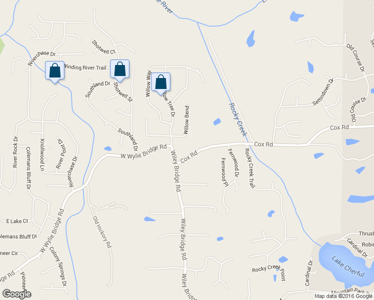 map of restaurants, bars, coffee shops, grocery stores, and more near 2777 Cox Rd in Woodstock