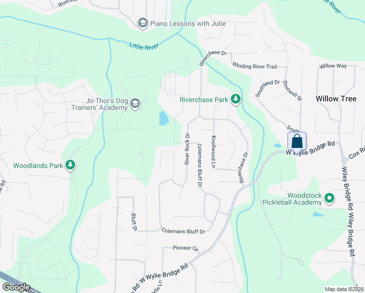 map of restaurants, bars, coffee shops, grocery stores, and more near 243 Colemans Bluff Drive in Woodstock