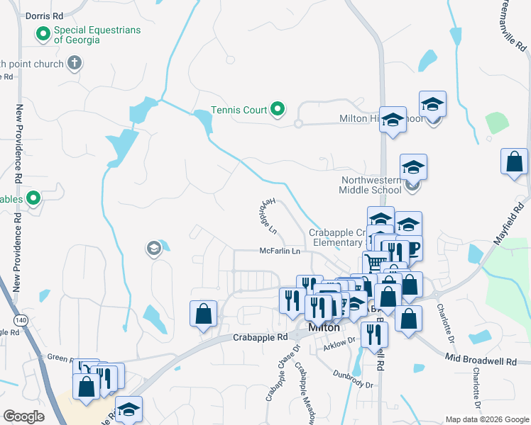map of restaurants, bars, coffee shops, grocery stores, and more near 3119 Heybridge Lane in Milton