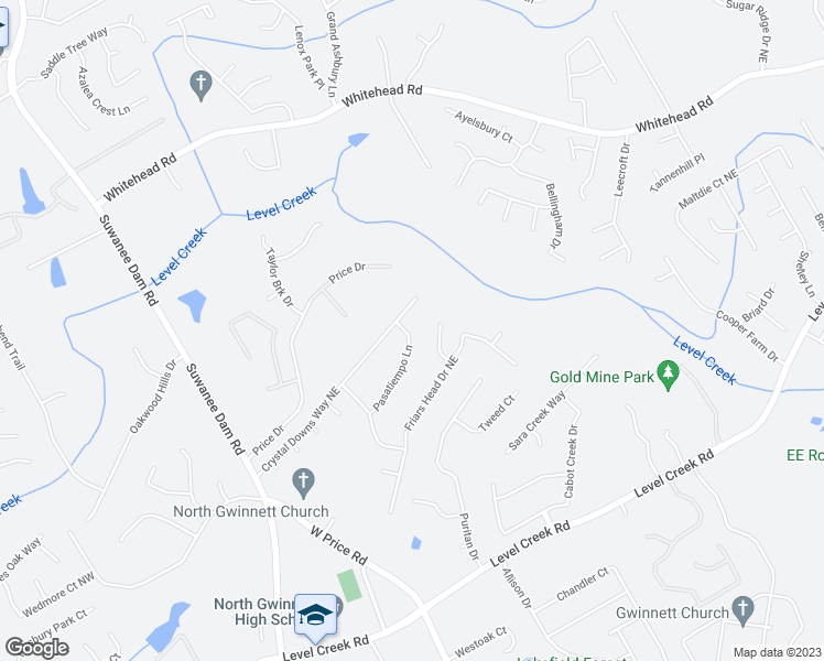 map of restaurants, bars, coffee shops, grocery stores, and more near 373 Pasatiempo Lane in Suwanee
