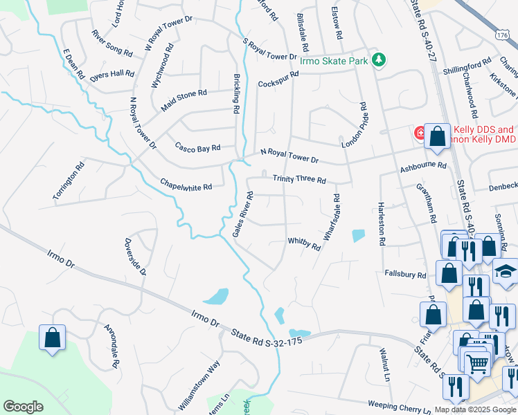 map of restaurants, bars, coffee shops, grocery stores, and more near 10 Ramer Mill Court in Irmo