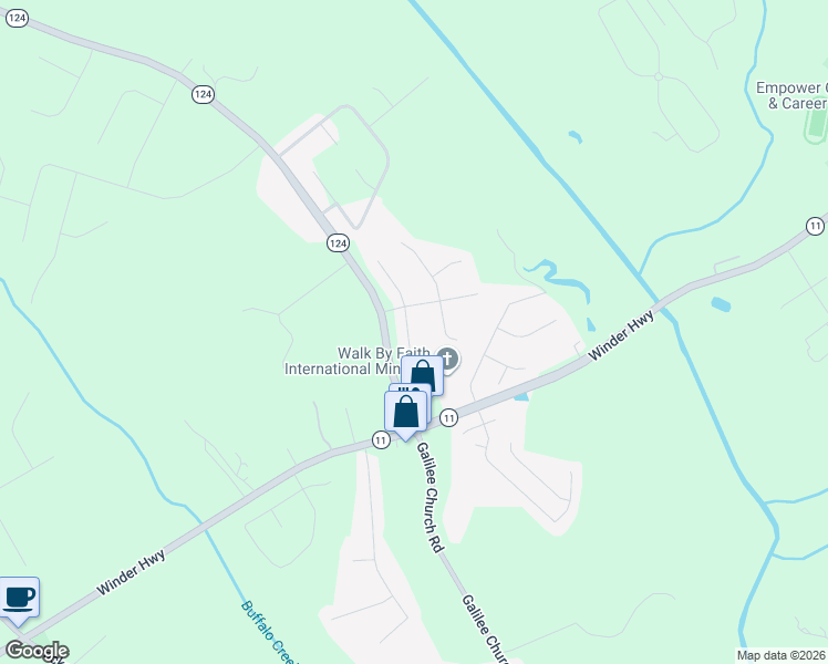 map of restaurants, bars, coffee shops, grocery stores, and more near 341 Andrew Ridge Drive in Jefferson