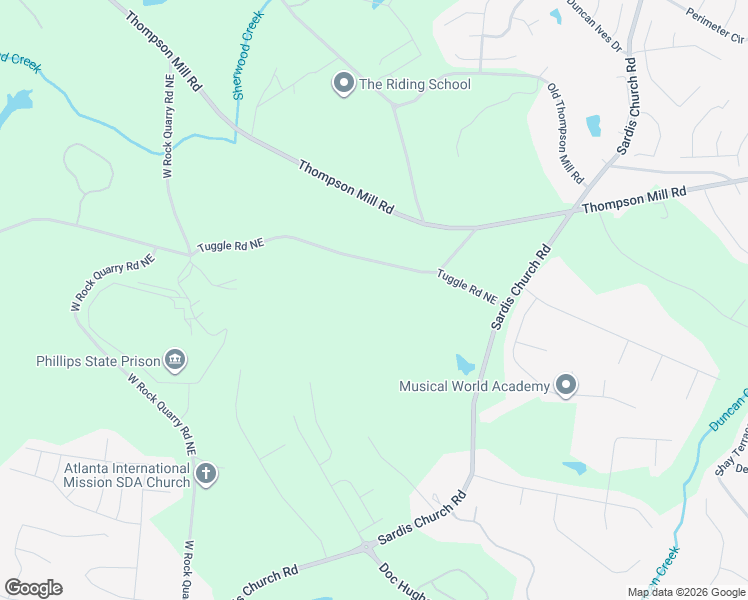 map of restaurants, bars, coffee shops, grocery stores, and more near 4197 Tuggle Road Northeast in Buford