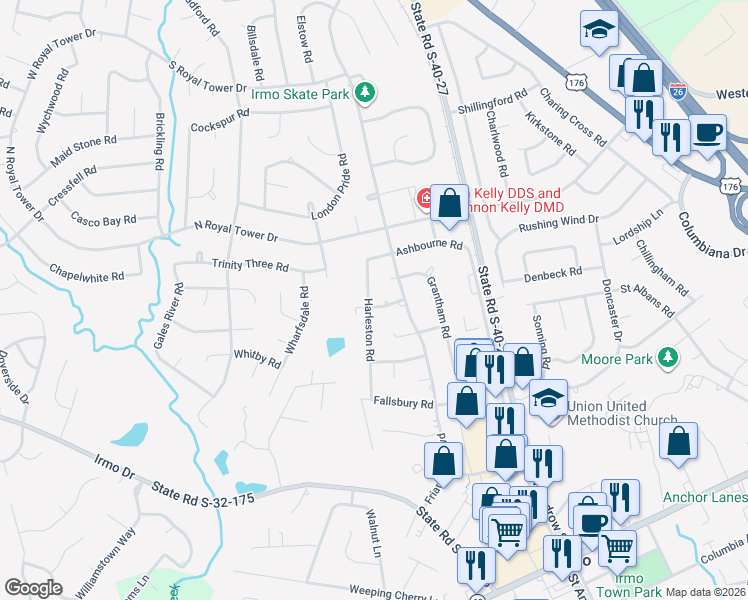 map of restaurants, bars, coffee shops, grocery stores, and more near 336 Harleston Road in Irmo