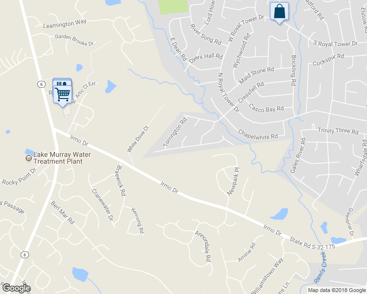 map of restaurants, bars, coffee shops, grocery stores, and more near 299 Castle Vale Road in Irmo