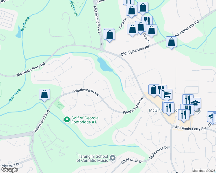 map of restaurants, bars, coffee shops, grocery stores, and more near 1155 Chasewood Trail in Alpharetta
