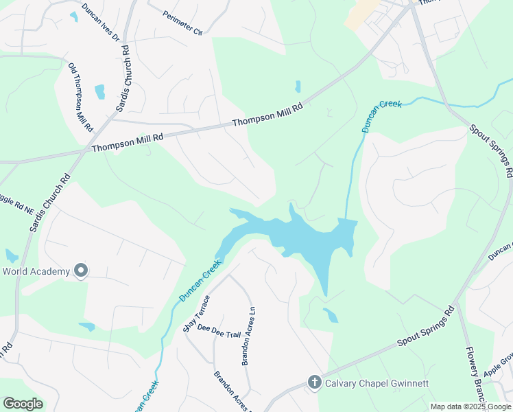map of restaurants, bars, coffee shops, grocery stores, and more near 2400 Weber Heights Way in Buford