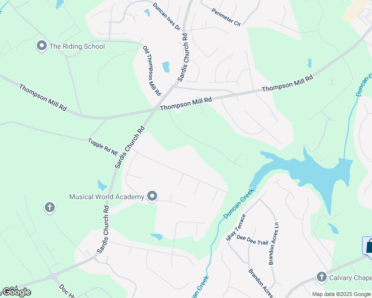 map of restaurants, bars, coffee shops, grocery stores, and more near 2726 Talley Lane in Buford