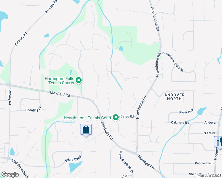 map of restaurants, bars, coffee shops, grocery stores, and more near 12815 Oak Falls Drive in Alpharetta