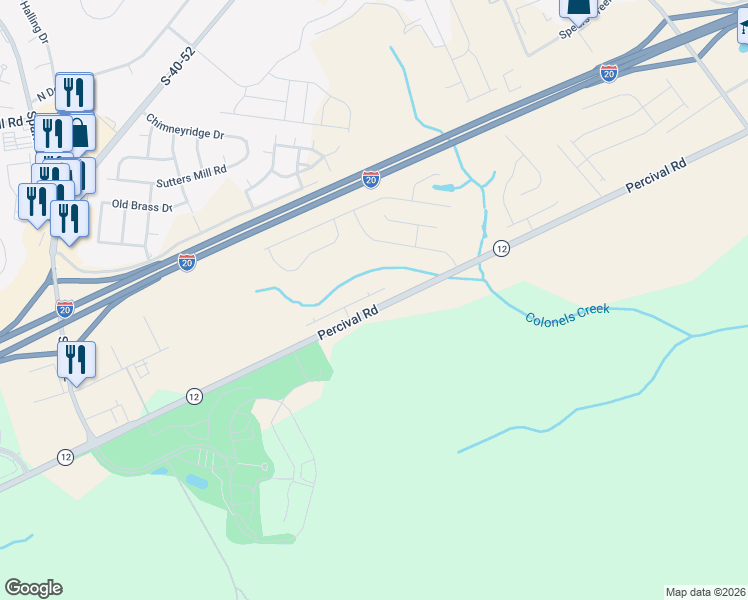 map of restaurants, bars, coffee shops, grocery stores, and more near 4655 Percival Road in Columbia