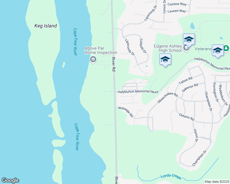 map of restaurants, bars, coffee shops, grocery stores, and more near 102 Halyburton Memorial Parkway in Wilmington
