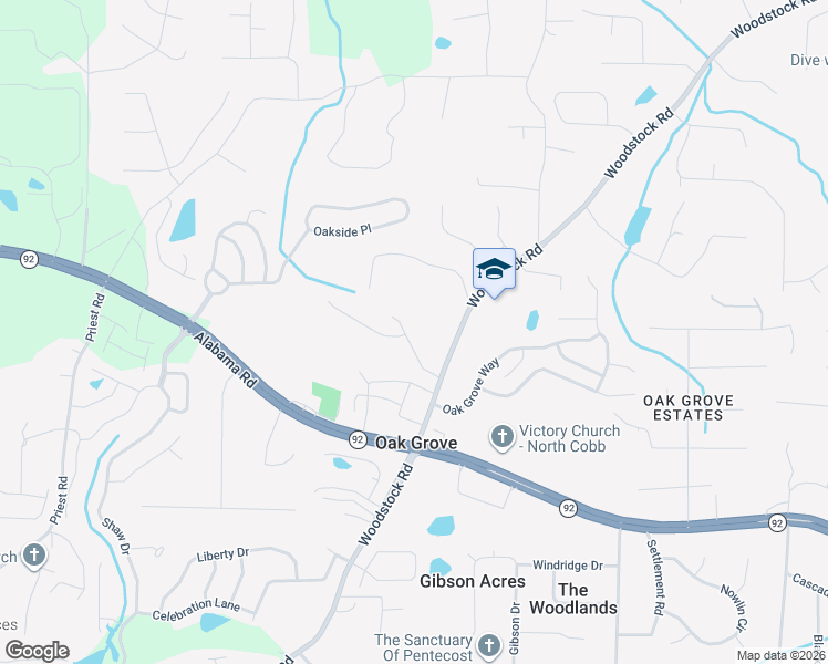 map of restaurants, bars, coffee shops, grocery stores, and more near 108 Creekwood Tr in Acworth