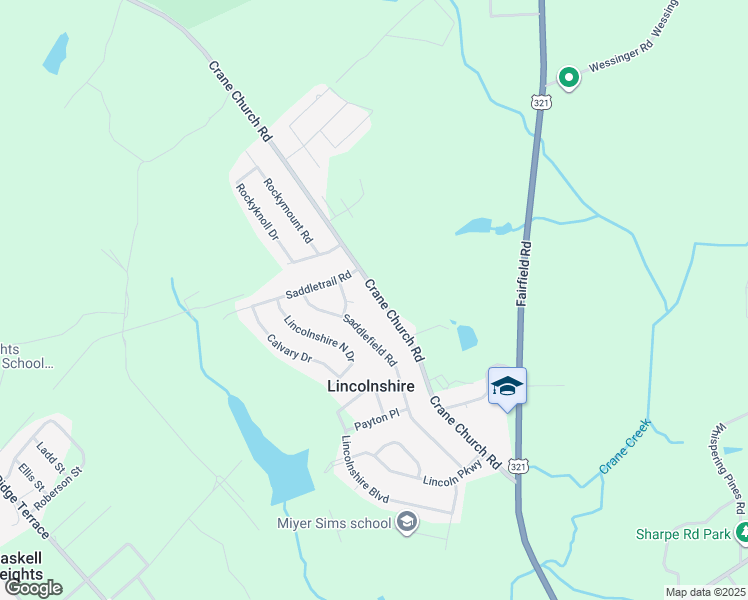 map of restaurants, bars, coffee shops, grocery stores, and more near 800 Crane Church Road in Columbia