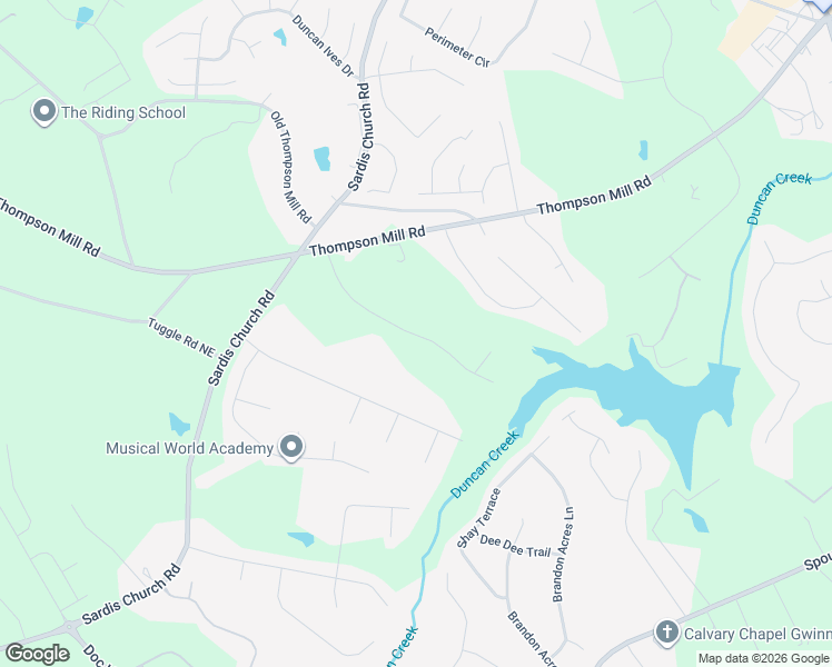 map of restaurants, bars, coffee shops, grocery stores, and more near 2705 Talley Lane in Buford