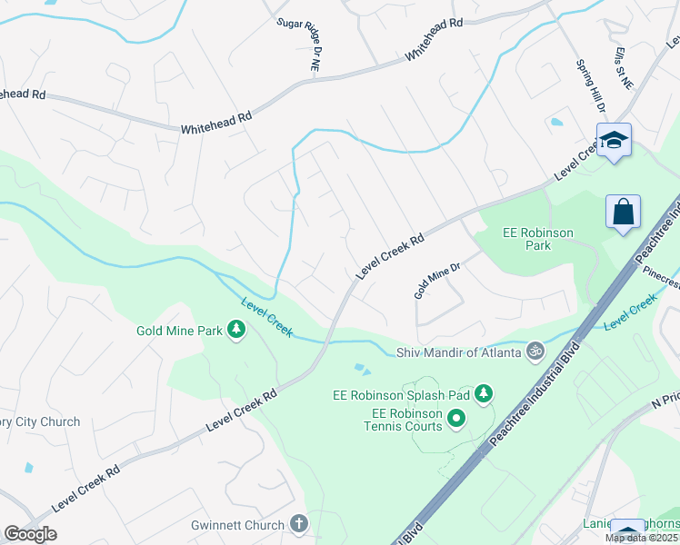 map of restaurants, bars, coffee shops, grocery stores, and more near 4969 Shelley Lane in Sugar Hill