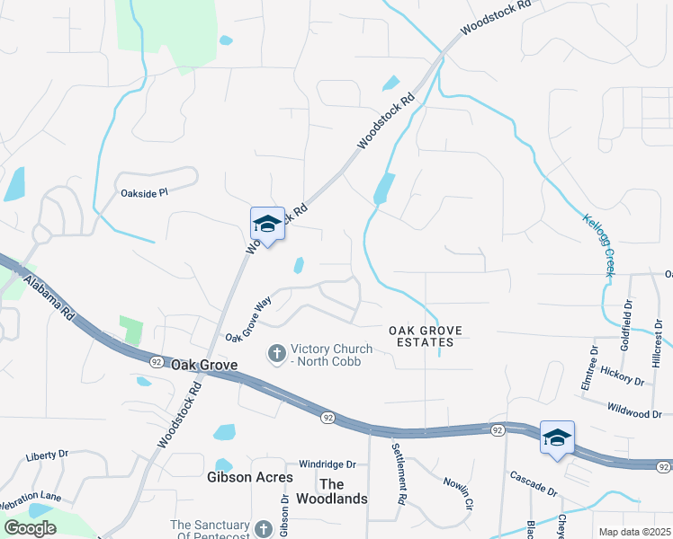 map of restaurants, bars, coffee shops, grocery stores, and more near 507 Oakleaf Court in Acworth