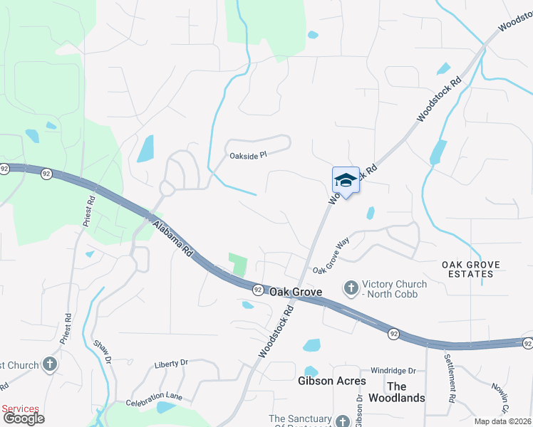 map of restaurants, bars, coffee shops, grocery stores, and more near 204 Brookhaven Court in Acworth
